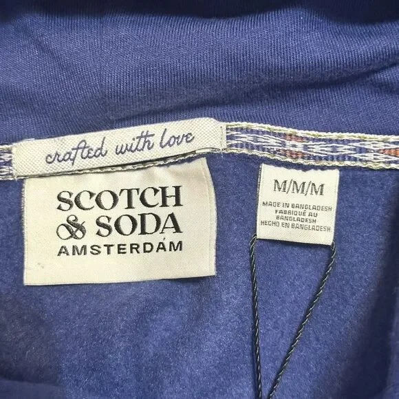 Scotch & Soda Hoodie Men’s Size Medium Floral Graphic Embroidered Navy Blue NWT - Picture 5 of 9